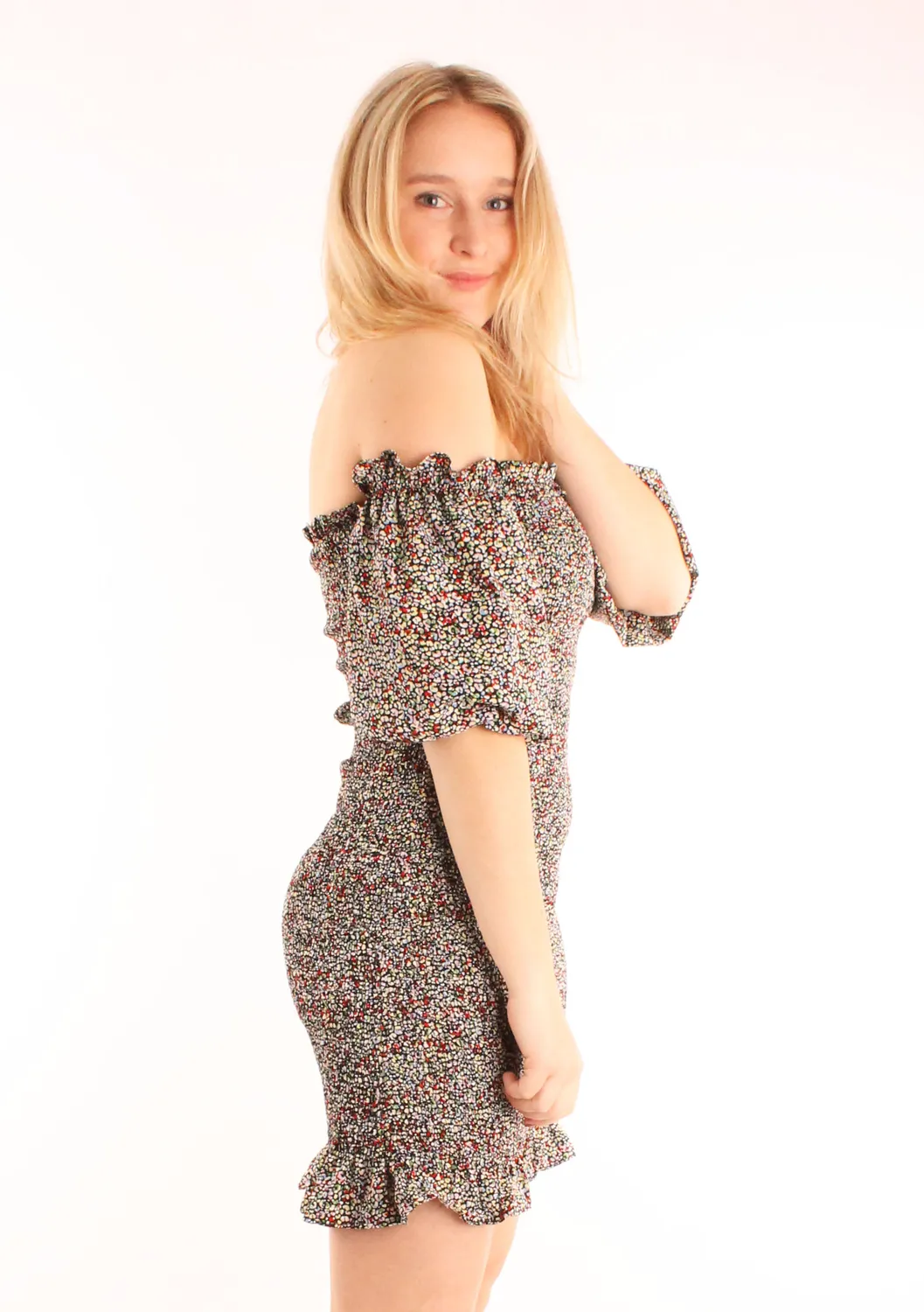 LOVEDRUNKY Off Shoulder jurk zwart smock