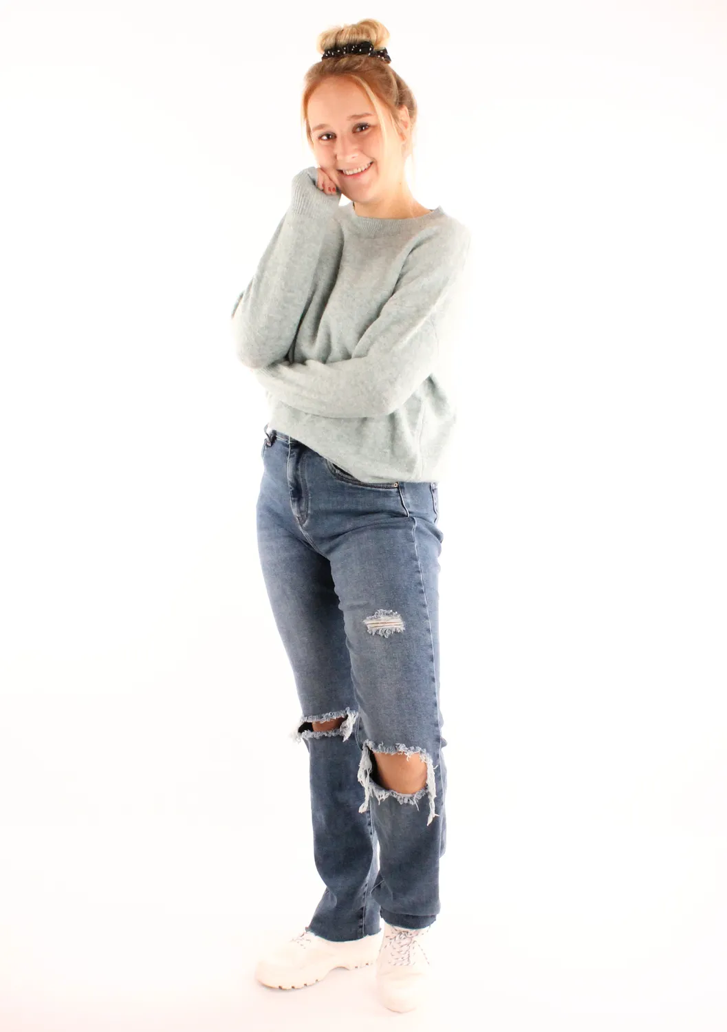 LOVEDRUNKY Melange trui mint losse fit