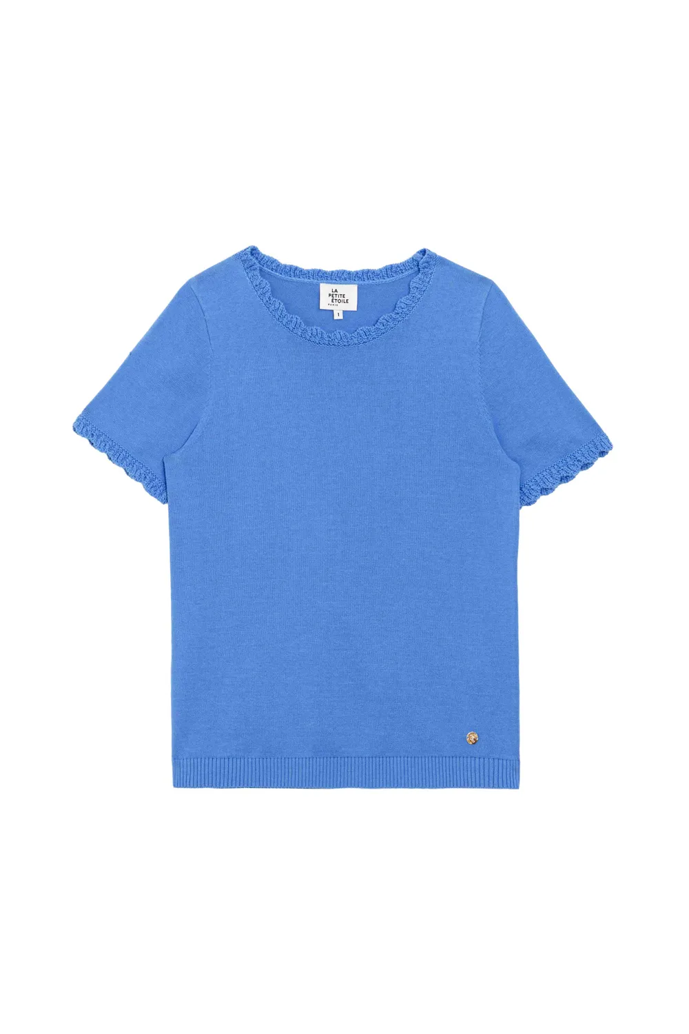 La Petite Etoile Melinda top blauw korte mouw