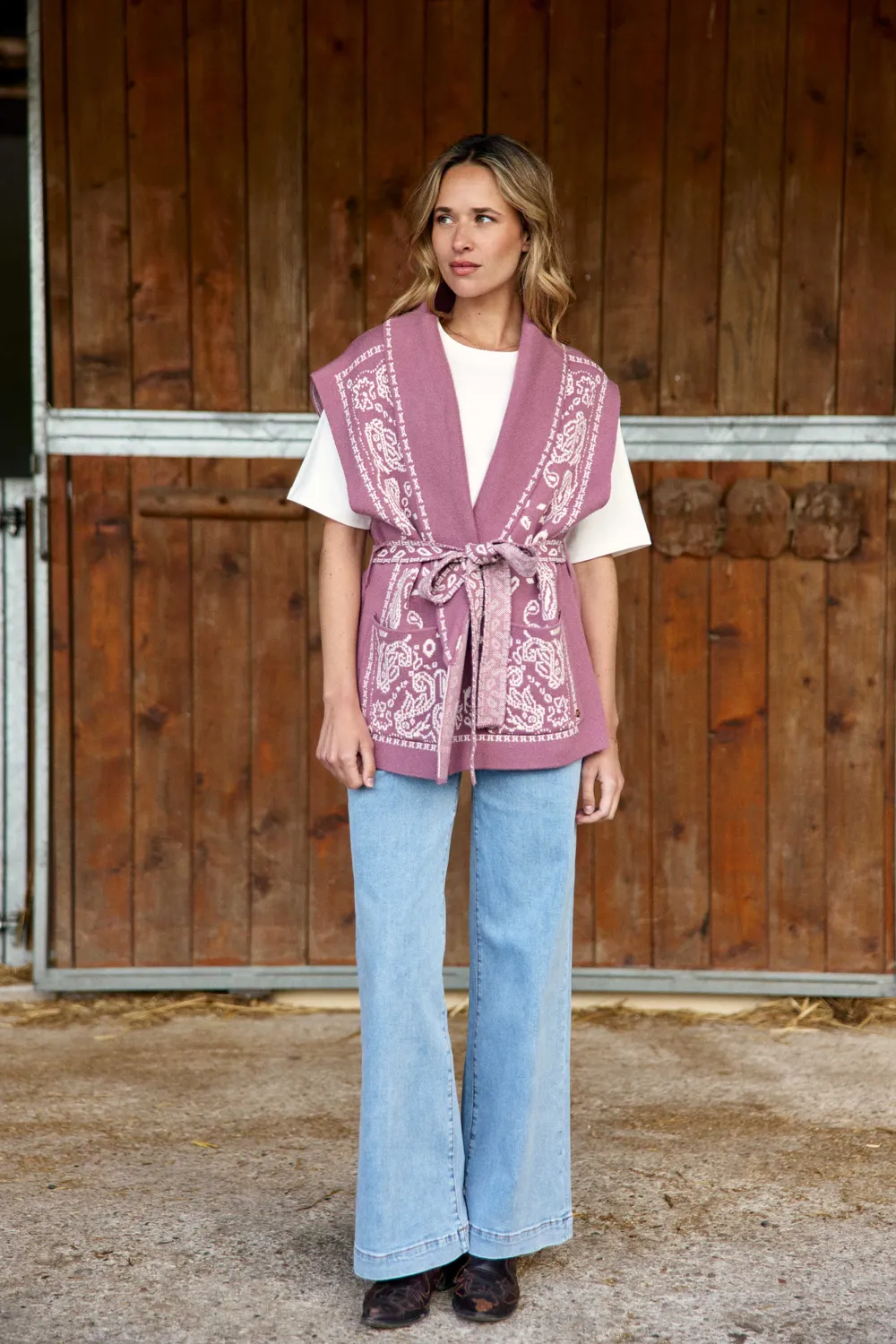 La Petite Etoile Molitor gilet parme met riem bandana