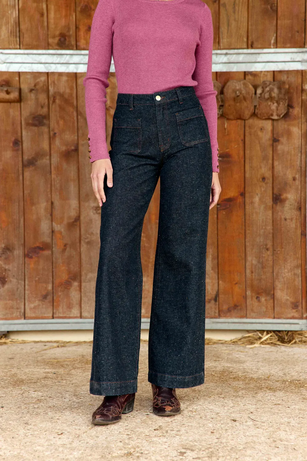 La Petite Etoile Atlanty jeans brut wijd pailletten