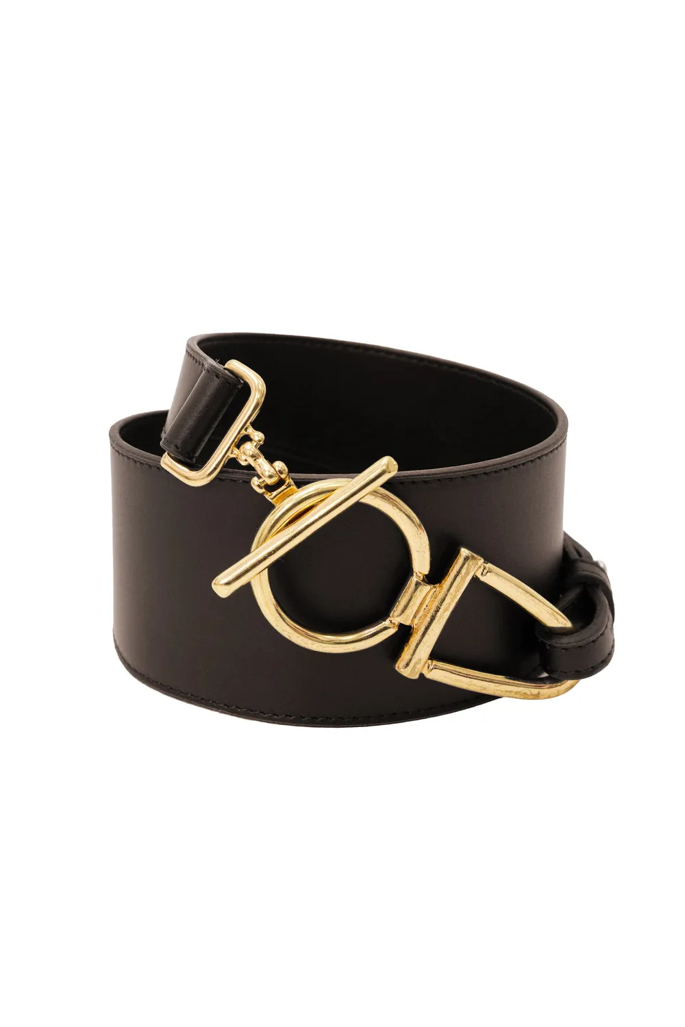 La Petite Etoile Alaia riem bruin leer goud