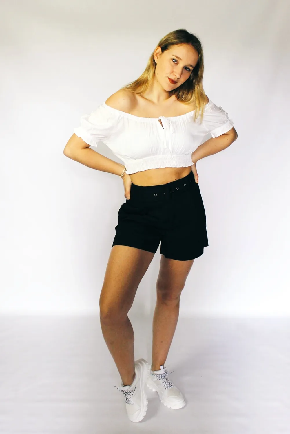 LOVEDRUNKY Short Suit short zwart met riem