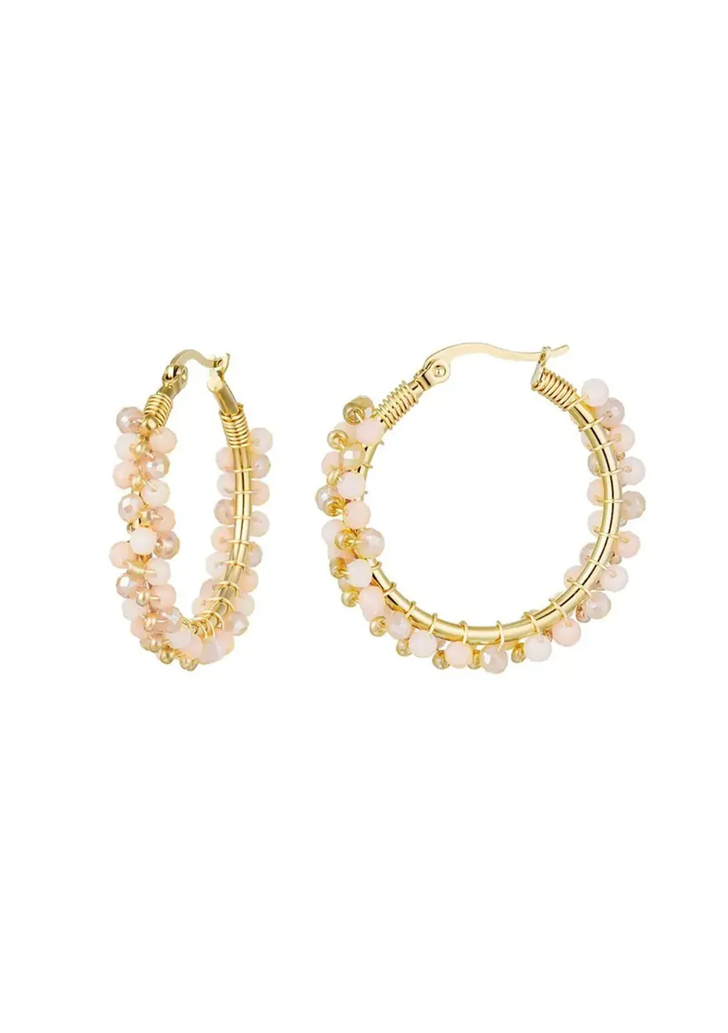LOVEDRUNKY Bead Party oorbellen goud 3,5 cm