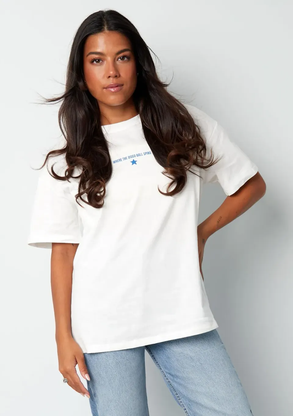 LOVEDRUNKY Disco Ball T-shirt wit relax fit