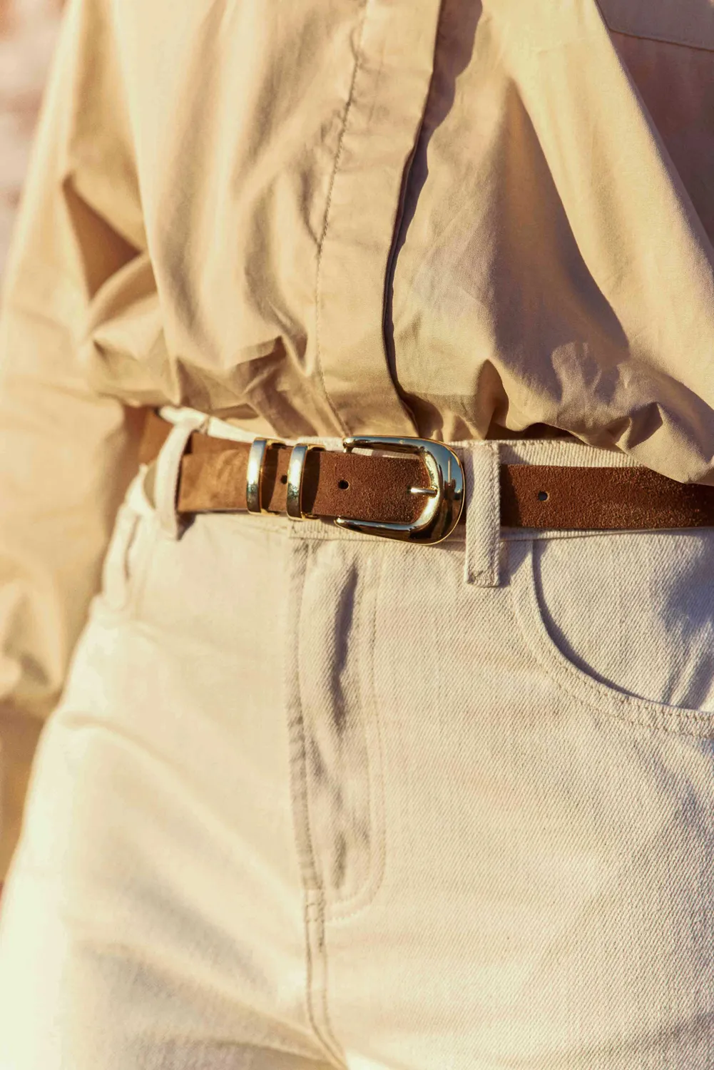 La Petite Etoile Anais riem camel leer goud